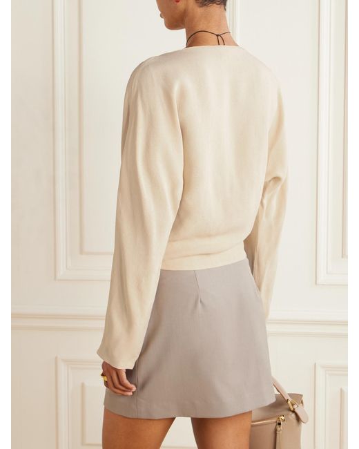 Matteau Natural Button-Detailed Woven Top