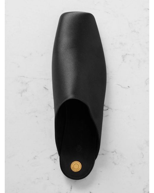 Loro Piana Black Alba Satin Slippers