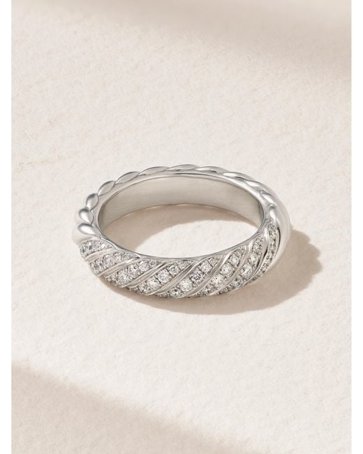 David Yurman Natural Sculpted Cable 18-Karat Diamond Ring