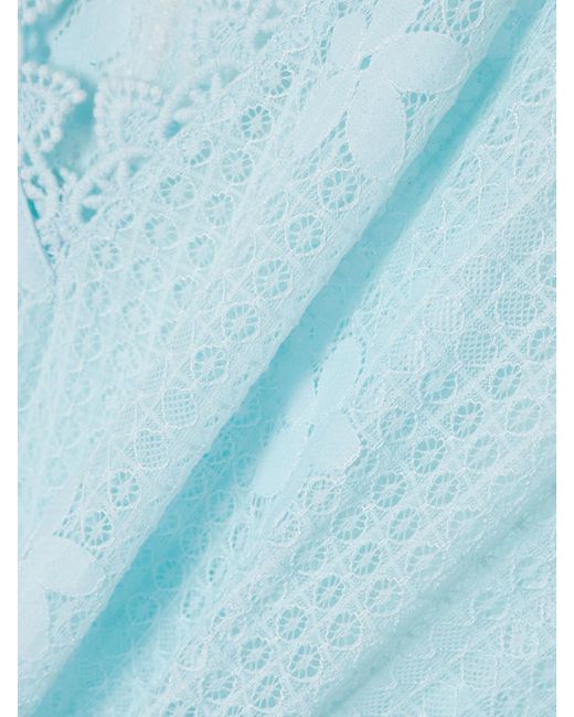 Melissa Odabash Blue Josie Cotton-Blend Guipure Lace Kaftan