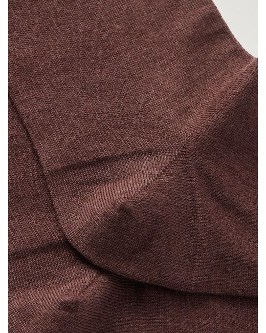 Brunello Cucinelli Brown Cashmere-Blend Socks