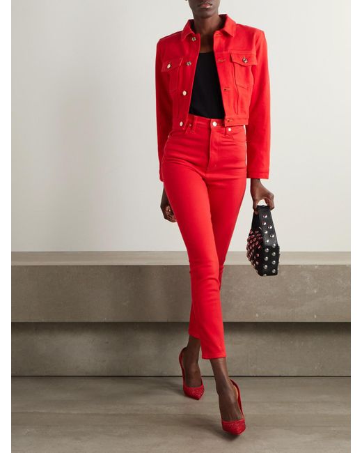 FRAME Red Carolina Herrera The Taper High-Rise Skinny Jeans