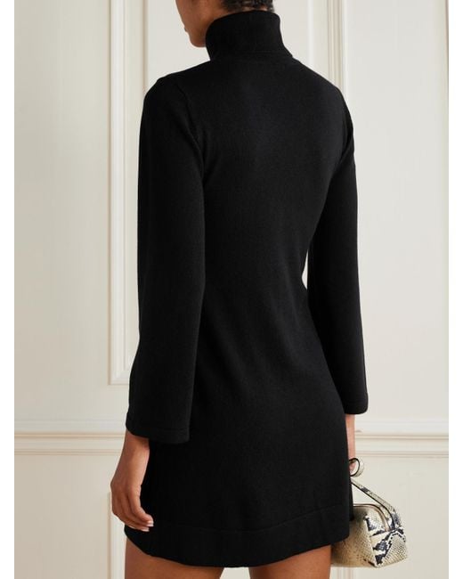 Mini-Robe À Col Roulé En Laine Et Cachemire Mélangés À Ceinture Aly Rixo en coloris Black