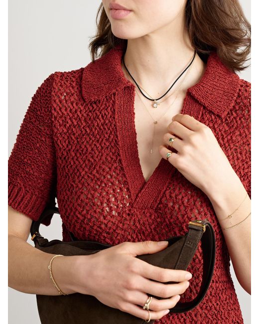 STONE AND STRAND Natural Crosby 10-Karat, Cord And Diamond Choker
