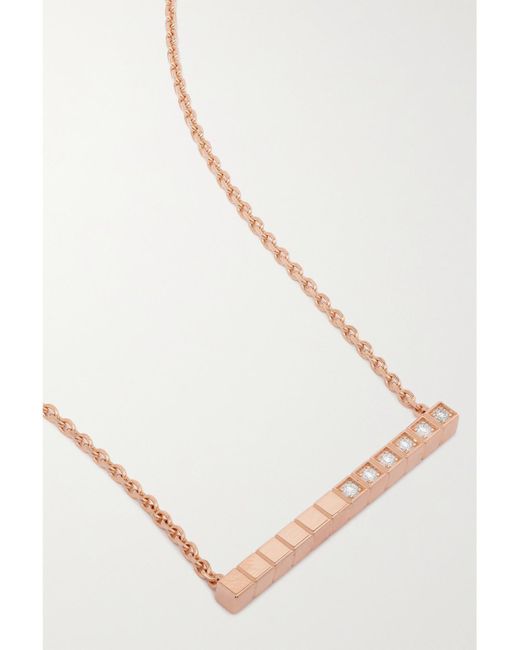 Chopard White Ice Cube Pure 18-Karat Rose Diamond Necklace