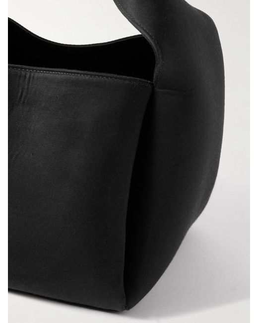 Totême  Black Bucket Tote Aus Satin Aus Einer Biobaumwollmischung