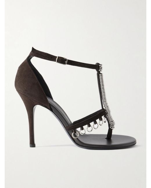 Christopher Esber Brown Ludo Embellished Suede Sandals