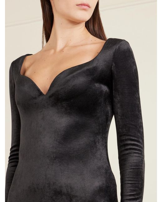 Balenciaga Black Stretch-Velvet Mini Dress