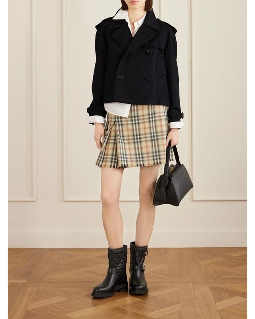 Burberry Black Double-Breasted Cotton-Gabardine Jacket