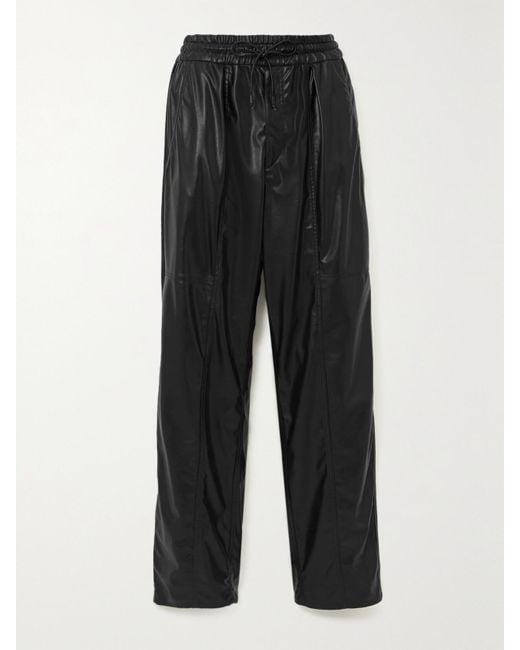 Pantalon Droit En Cuir Synthétique Brina Isabel Marant en coloris Black
