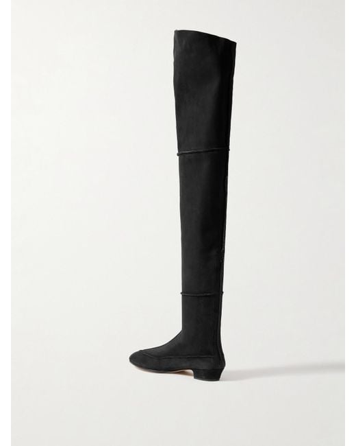 The Row Black Hereditas Shearling Over-The-Knee Boots