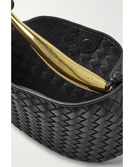Bottega Veneta Black Sardine Small Intrecciato Leather Tote
