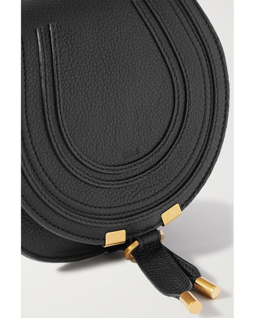 Chloé Gray Marcie Mini Textured-Leather Shoulder Bag