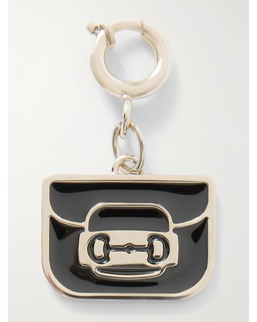 Gucci White Tone And Enamel Bag Charm