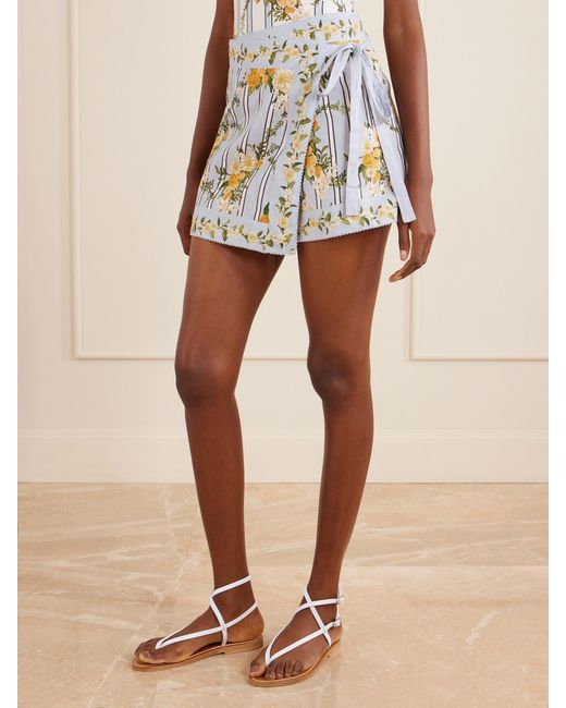 Agua Bendita Gray Luna Valle Printed Linen Pareo