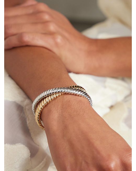 Roxanne Assoulin Natural The Double Cobra Set Aus Zwei Silber- Sowie Goldfarbenen Armbändern