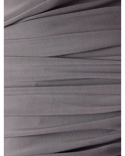 Alaïa Gray One-Shoulder Asymmetric Cutout Stretch-Jersey Dress