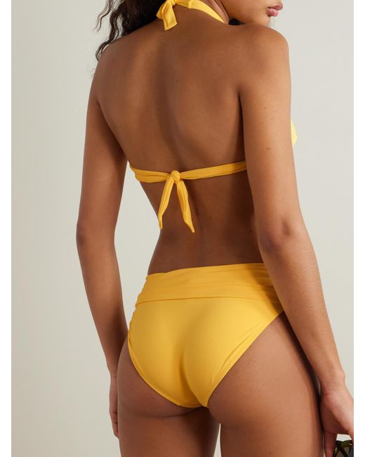 Melissa Odabash Yellow Brussels Bügel-Bikini-Oberteil Mit Verzierung