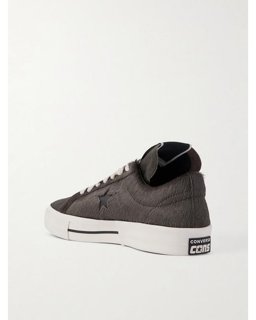 Rick Owens Brown Converse Onestr Sneakers Aus Kuhhaar Mit Lederbesätzen