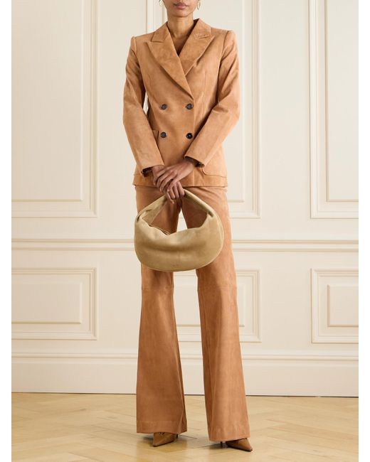 Stouls Brown Laurent Suede Flared Pants