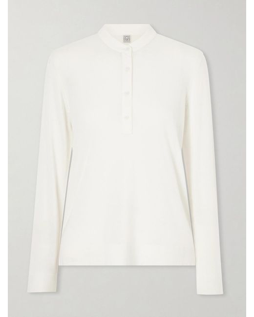 Totême White Wool And Silk-Blend Sweater