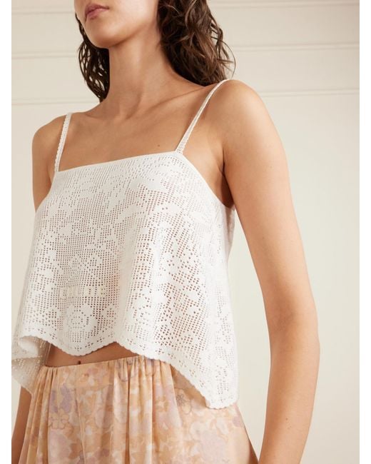 Chloé White Crocheted Cotton Top