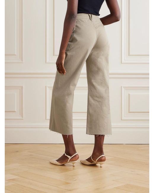 Veronica Beard Natural Taylor Verkürzte, Hoch Sitzende Jeans Mit Weitem Bein