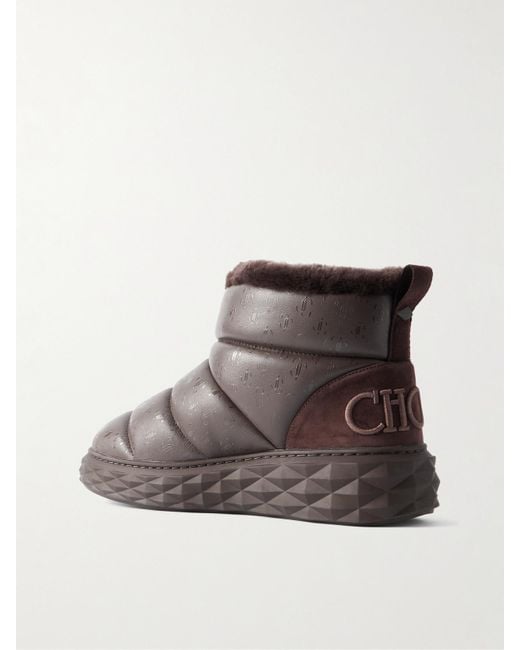 Jimmy Choo Brown Xan Calfskin-Shearling Snow Boots