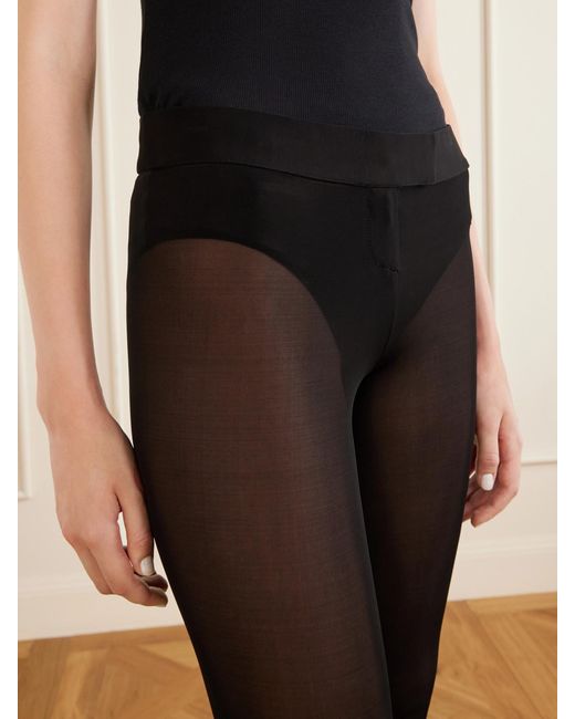 Magda Butrym Black Cropped Mesh Skinny-Leg Pants