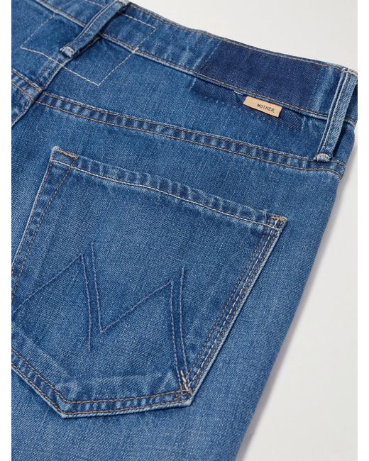 Mother Blue The Maven Skimp Mid-Rise Straight-Leg Jeans