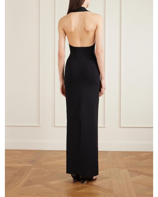 Khaite Black Mahi Knitted Halterneck Maxi Dress