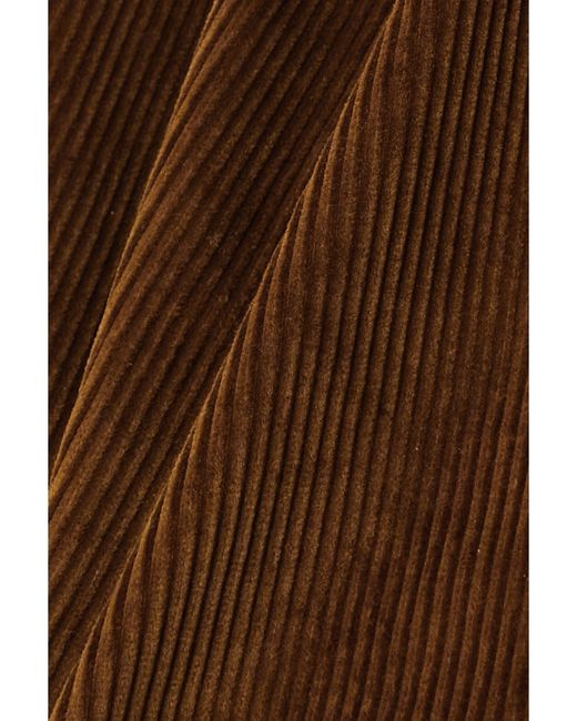 Petar Petrov Brown Cropped Cotton-Corduroy Skinny Pants