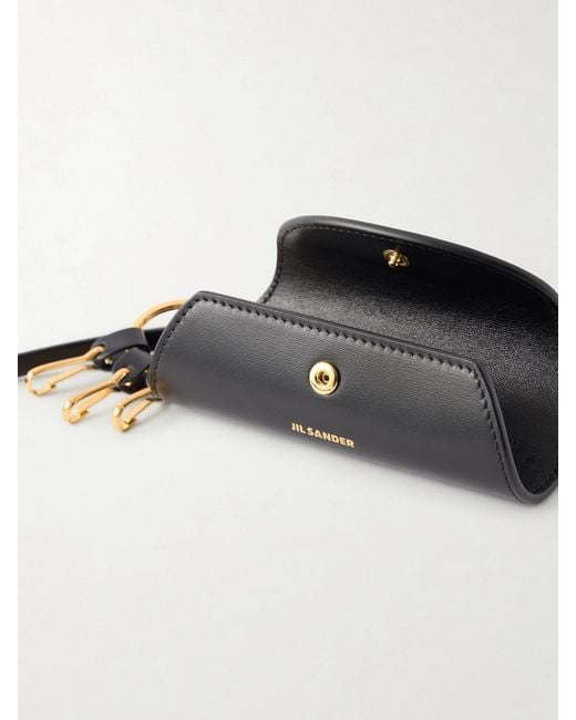 Jil Sander Gray Leather Keychain