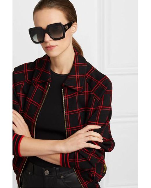 gucci oversized square acetate sunglasses