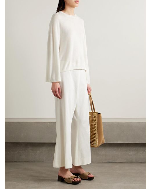 Khaite White Darcy Pullover Aus Merinowolle