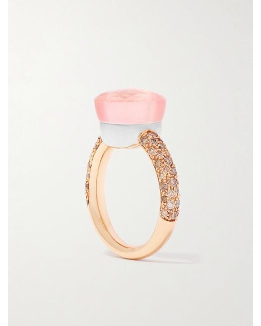 Pomellato Pink Nudo Classic 18-Karat Rose Multi-Stone Ring
