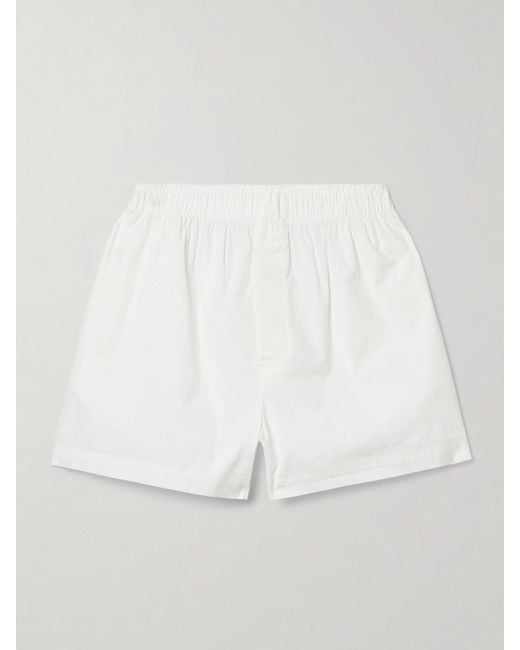 Skims White Cotton-Blend Poplin Boxers