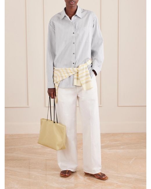 Leset White Yoshi Striped Cotton-Blend Shirt