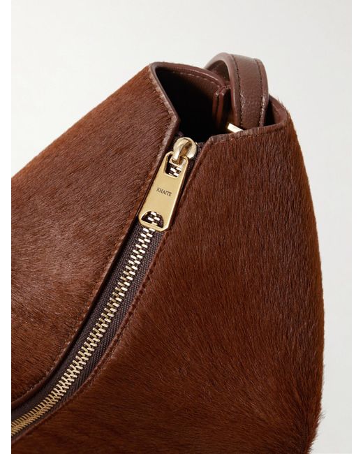 Khaite Brown Lina Medium Calf Hair Shoulder Bag