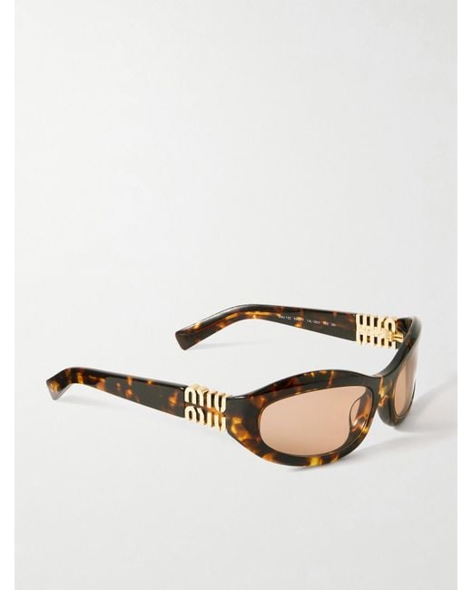 Miu Miu Natural Glimpse D-Frame Acetate Sunglasses