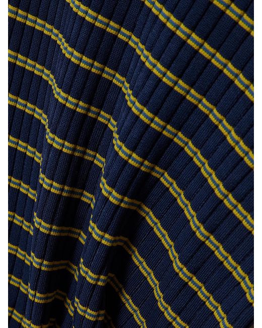 Proenza Schouler Blue Yasmine Striped Ribbed-Knit Sweater