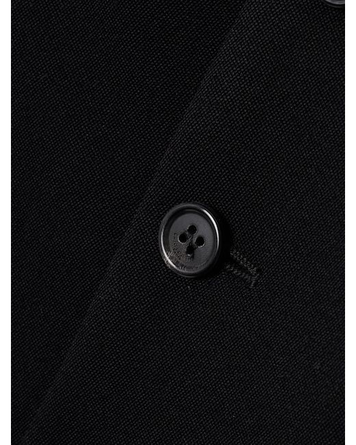 Saint Laurent Black Belted Grain De Poudre Wool Vest