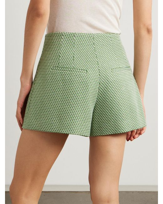 Veronica Beard Green Jazmin Shorts Aus Webstoff