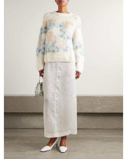 Pull En Soie Brossée Intarsia BERNADETTE en coloris Natural