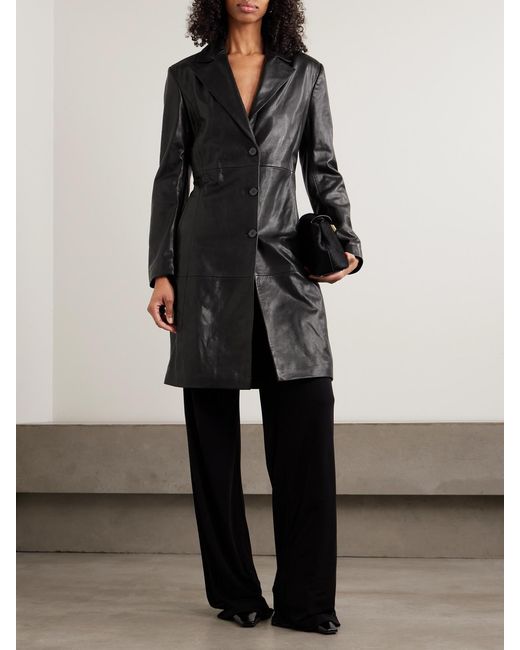 Nour Hammour Black Eames Paneled Leather Jacket