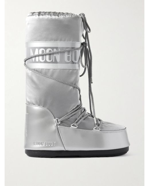 Après-Skis En Tissu Technique Et En Pvc Métallisés Icon Glance Moon Boot en coloris Gray