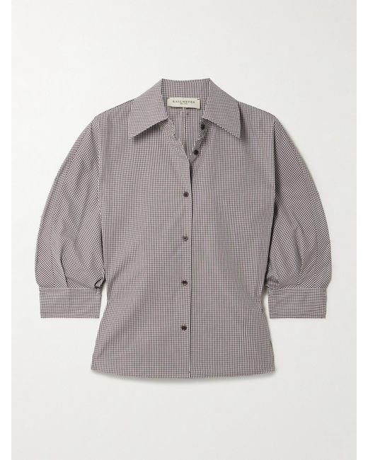 Kallmeyer Gray Colette Verkürztes Hemd Aus Baumwollpopeline Mit Gingham-Karo