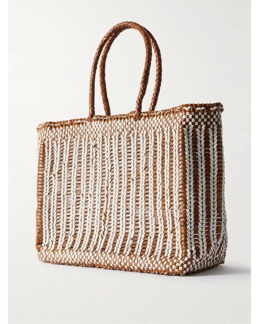 Dragon Diffusion White Bali Basket Tote Aus Geflochtenem Leder