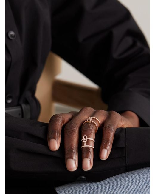 Messika Natural Move Uno Double Convertible 18-Karat Rose Diamond Ring