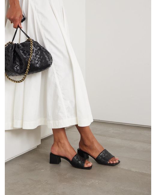 Bottega Veneta Black Riva Mules Aus Intrecciato-Leder